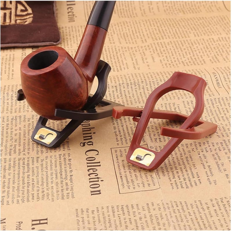 VOVCAMLS 5 Pcs Pipe Stand Holder Set, Foldable Pipe Stand Rack Holder Kit (1*Metal Stand, 4* Plastic Stands) - Image 4